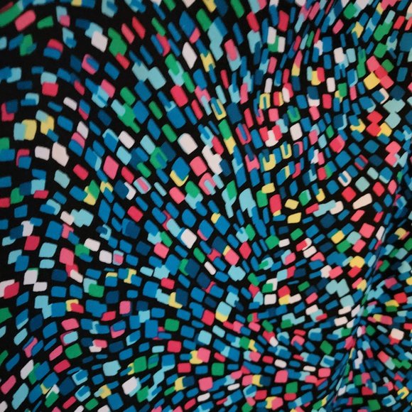 Calvin Klein Geometric Print Matte Jersey Pleat Crew Neck Sleeveless Top Size L - Picture 9 of 16